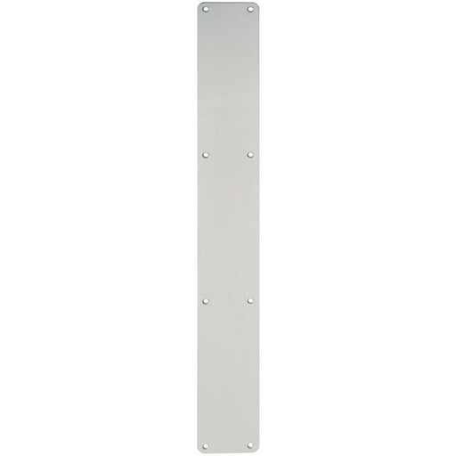 Plain Door Finger Plate 650 x 75mm Satin Anodised Aluminium Push Plate Loops