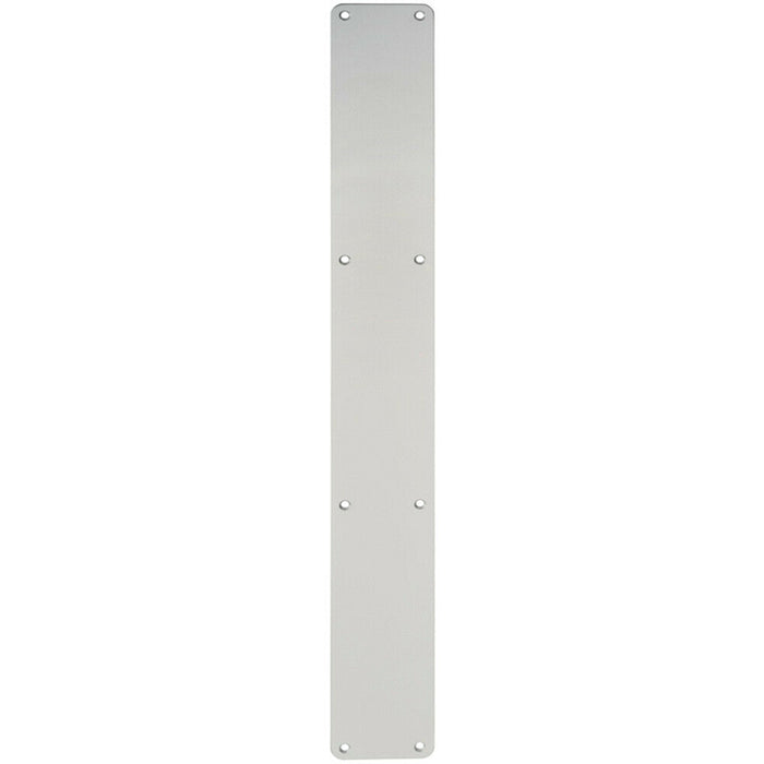 Plain Door Finger Plate 650 x 75mm Satin Anodised Aluminium Push Plate Loops