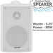 5.25" 100V 8Ohm Outdoor Weatherproof Speaker White 90W IP54 Rated Background
