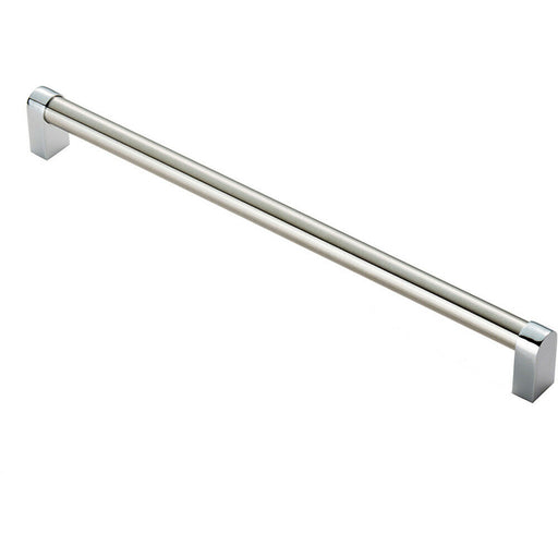 Round Tube Pull Handle 336 x 16mm 320mm Fixing Centres Satin Nickel & Chrome Loops