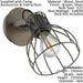 Ceiling Spot Light & 2x Matching Wall Lights Industrial Rustic Metal Wire Shade Loops