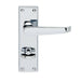 Victorian Flat Lever on Bathroom Backplate Handle 150 x 42mm Polished Chrome Loops