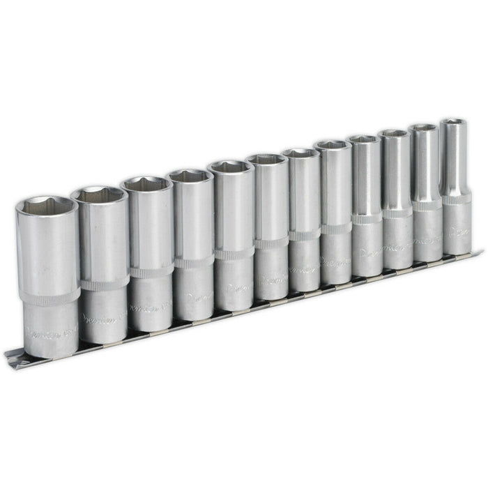 12 PACK DEEP Socket Set 1/2" Metric Square Drive - 6 Point WallDrive High Torque Loops