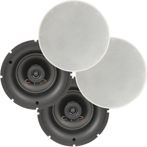 4 Pack 5.25" 8 OHM Low Profile Ceiling Speakers 2 Way Wall Mount Slim Line