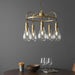 Ceiling Pendant Light - Antique Brass Plate & Clear Glass - 5 x 6W LED E14 Loops