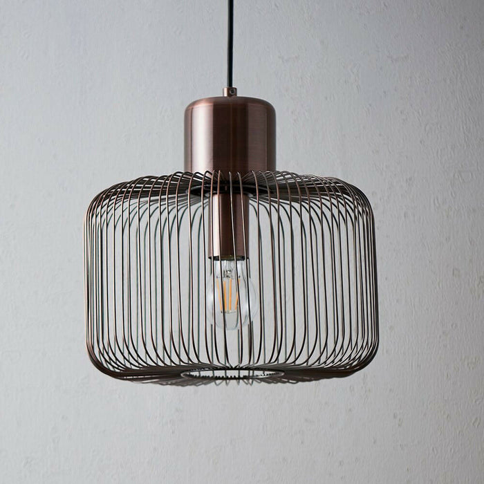 Hanging Ceiling Pendant Light ANTIQUE COPPER WIRE Shade Modern Lamp Bulb Holder Loops