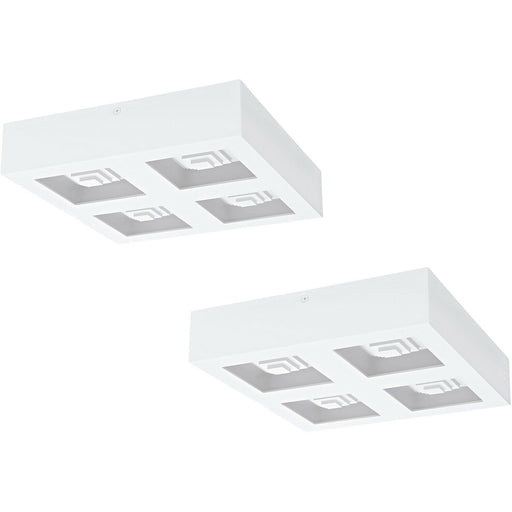 2 PACK Wall / Ceiling Light Modern White Box Lamp 270mm x 270mm 6.3W LED Loops