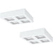 2 PACK Wall / Ceiling Light Modern White Box Lamp 270mm x 270mm 6.3W LED Loops