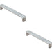 2x Textured Straight D Bar Door Handle 160mm Fixing Centres Polished Chrome Loops