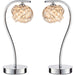 2 PACK Touch On/Off Table Lamp Chrome & Crystal Glass Knott Pretty Bedside Light Loops