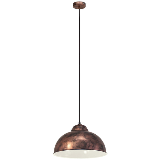 Hanging Ceiling Pendant Light Antique Copper Dome Bowl Shade 1 x 60W E27 Bulb Loops