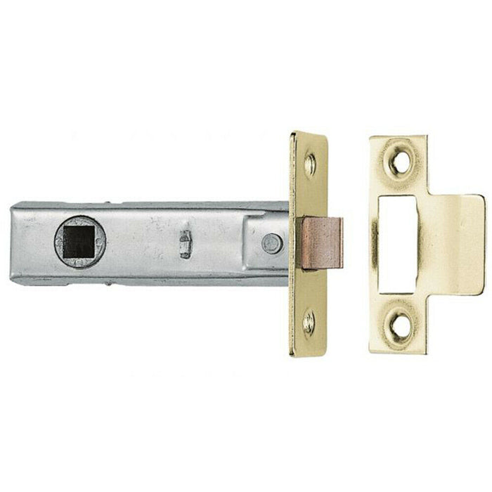 Door Handle & Latch Pack Brass Victorian Straight Lever on Square Backplate Loops