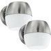 2 PACK IP44 Outdoor Wall Light Stainless Steel 11W Built in LED Porch Lamp Loops