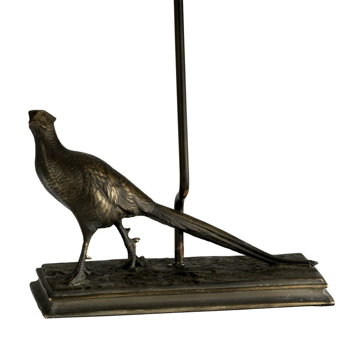Table Lamp Pheasant Statuette Lamp Shade Not Included Bronze Patina LED E27 40w Loops