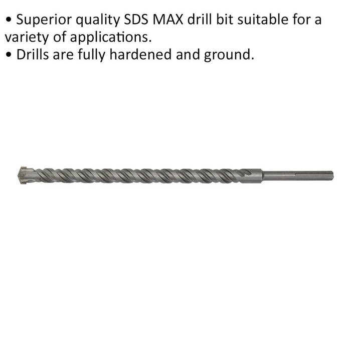 32 x 570mm SDS Max Drill Bit - Fully Hardened & Ground - Masonry Drilling Loops