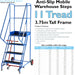 11 Tread Mobile Warehouse Stairs Anti Slip Steps 3.75m Portable Safety Ladder Loops