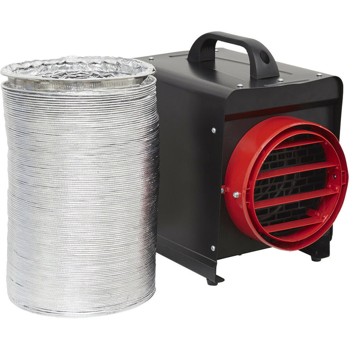 Industrial Fan Heater with 6m Ducting - 3 Kilowatt - Thermostat Control Loops