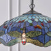 Tiffany Glass Hanging Ceiling Pendant Light Blue Dragonfly 3 Lamp Shade i00109 Loops
