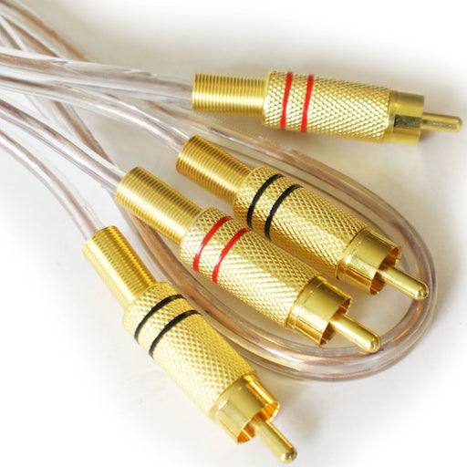 0.5m Premium Quality 2 RCA Male to Plug Cable Lead Gold Phono Shielded Audio Amp Loops