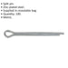 100x Split-Pins Pack - 2.4mm x 25mm Metric - Split Cotter Pin Zinc Plated Steel Loops