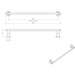 2x Slim Single Towel Rail on Pedestals Concealed Fix 70mm Proj Polished Chrome Loops