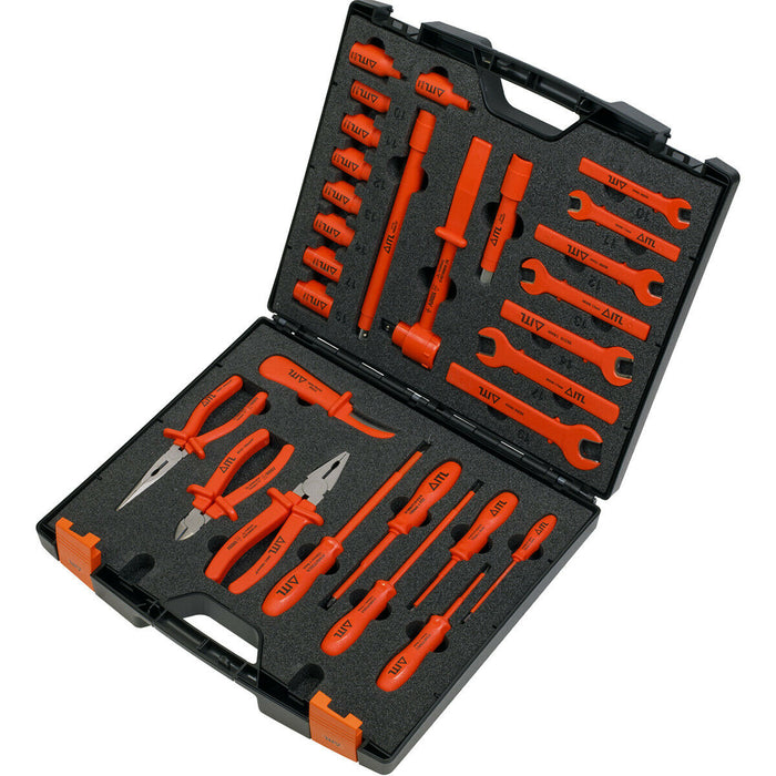 29pc IEC 60900 Insulated Tool Kit -1500V DC- Electrician / Mechanic Socket Set Loops