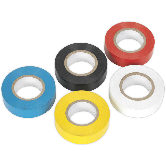 10x MIXED PVC Insulation Tape - 19mm x 20m Self Extinguishing Electrical Wire Loops
