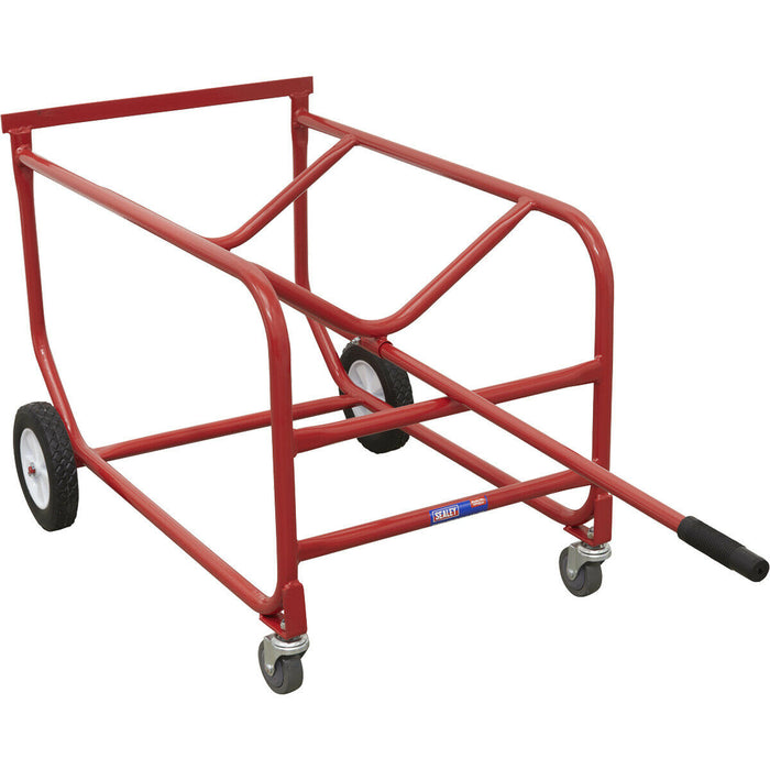 Mobile 205L Drum Stillage - Heavy Duty Tyres & Castors - Horizontal Drum Storage Loops