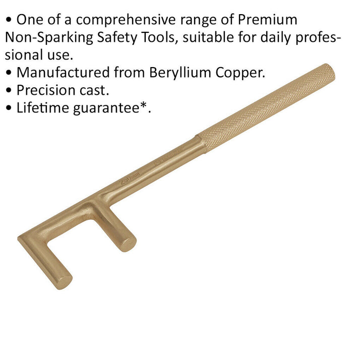 35 x 250mm Non-Sparking Valve Handle - Precision Cast - Beryllium Copper Loops