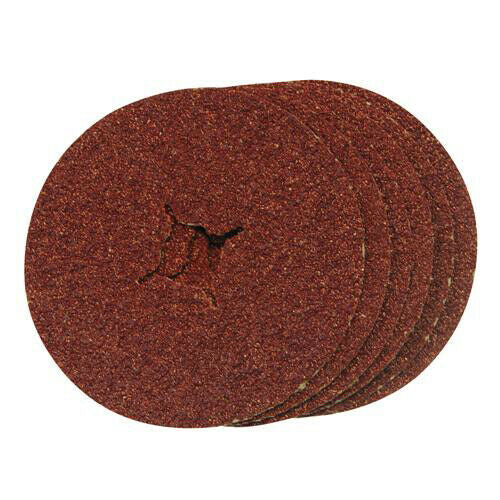 QTY 10 115mm x 22.2mm 60 Grit Sanding Fibre Discs For Rubber Backing Discs Loops