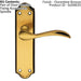 PAIR Curved Door Handle Lever on Latch Backplate 180 x 45mm Florentine Bronze Loops