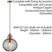 Hanging Ceiling Pendant Light ANTIQUE COPPER WIRE Round Shade Modern Lamp Bulb Loops