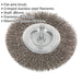 100mm Flat Wire Brush - Stainless Steel Filaments - 6mm Shaft - Up to 4500 rpm Loops