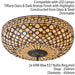 Tiffany Glass Semi Flush Ceiling Light Cream Bronze Round Inverted Shade i00156 Loops