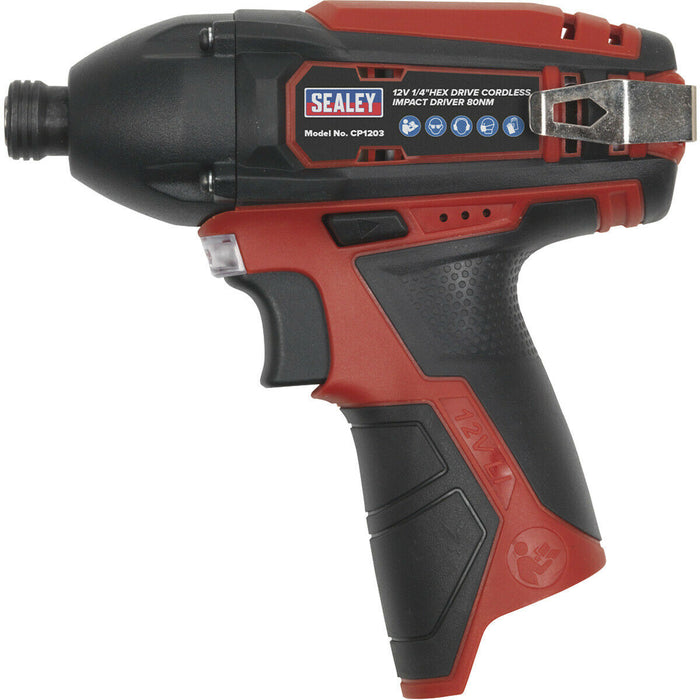 1/4 Inch Hex Drive Cordless Impact Driver - 2 x 12 V Li-on Batteries Included Loops