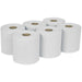 6 PACK 150m White 2-Ply Embossed Paper Roll - 190mm Wide - Perforated Paper Wipe Loops