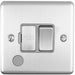 13A DP Switched Fuse Spur & Flex Outlet SATIN STEEL & Grey Mains Isolation Loops