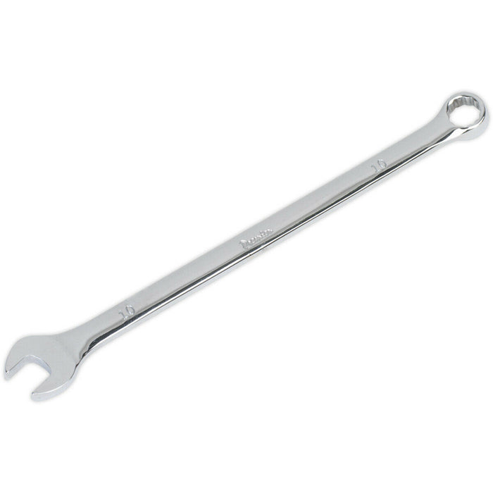 10mm x 189mm Extra Long Combination Spanner -  Chrome Vanadium Steel Nut Wrench Loops