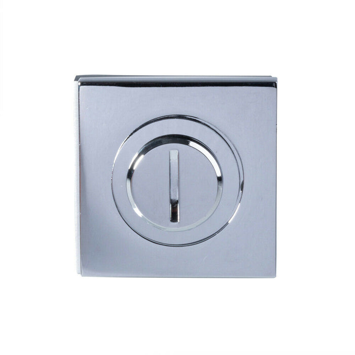 Bathroom Thumbturn Lock and Release Handle Square Rose Polished Chrome Loops