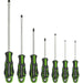 7 PACK Premium Soft Grip Screwdriver Set - Slotted & Phillips Various Size GREEN Loops