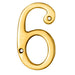 Polished Brass Door Number 6/9 75mm Height 4mm Depth House Numeral Plaque Loops