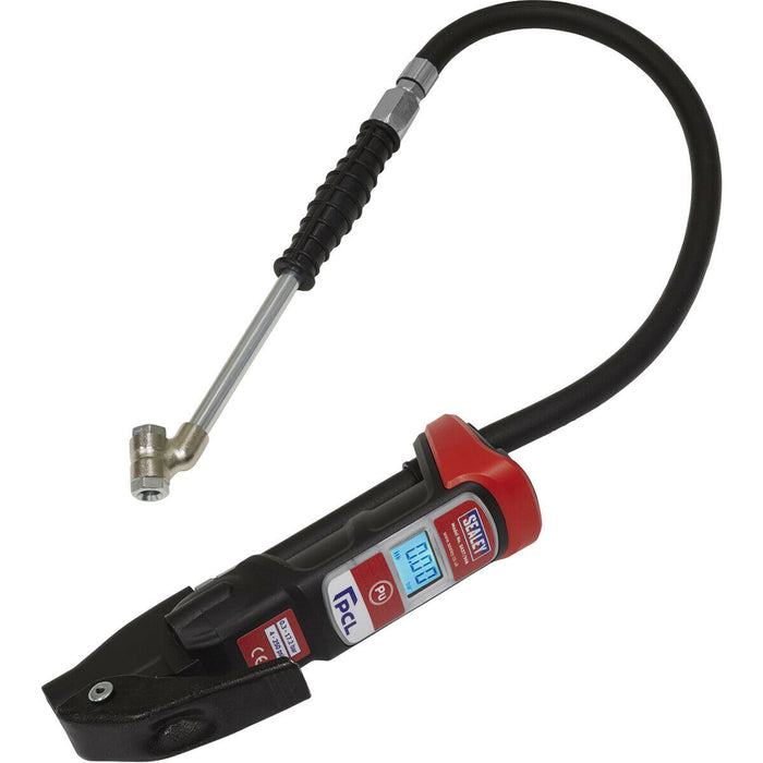 PRO Anodised Tyre Inflator - Twin Push-On Connector 240mm Long Reach Arm Gauge Loops