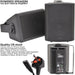 Pair of Black 60W Powered/Active Wall Speakers Satellite Stereo Home Cinema Mini