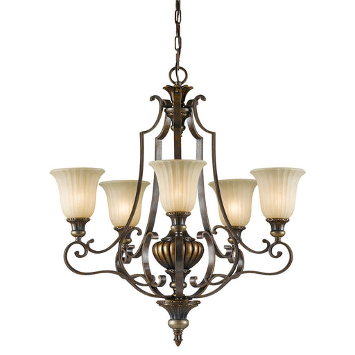 5 Bulb Chandelier LIght Firenze Gold British Bronze LED E27 60W Loops