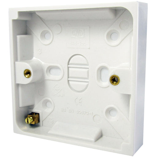 5x 16mm Deep Single Plastic Surface Mounted Back Box 1 Gang Wall Pattress Outlet Loops