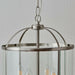 4 Light Hanging Ceiling Pendant Nickel & Glass Lantern Shade Lamp Bulb Holder Loops