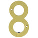 Stainless Brass Door Number 8 75mm Height 4mm Depth House Numeral Plaque Loops