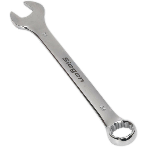 Hardened Steel Combination Spanner - 24mm - Polished Chrome Vanadium Wrench Loops