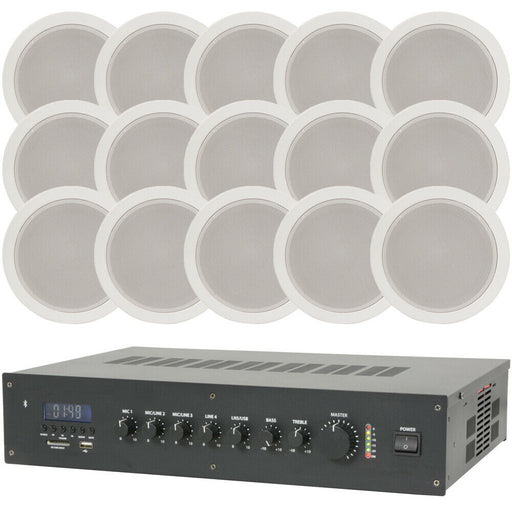 Shop Restaurant Wireless Background Music Kit 120W Mixer Amp & 15x Speakers