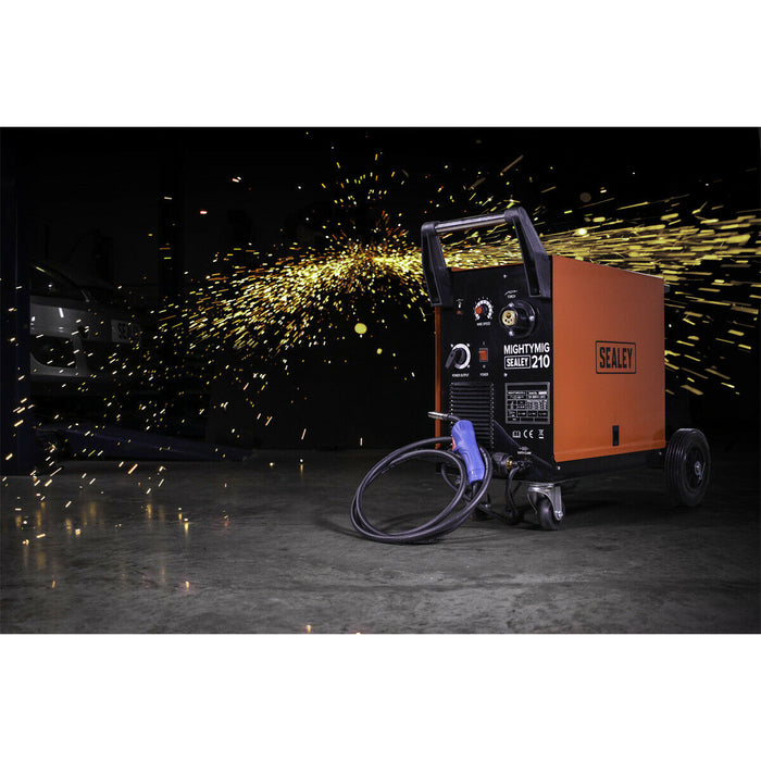 210A Gas / No-Gas MIG Welder with Euro Torch - 2m Earth Cable - 230V Supply Loops